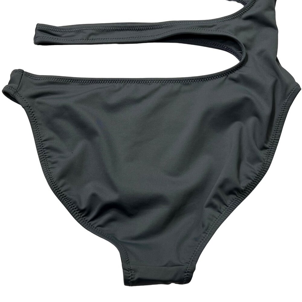 SKIMS Swim One Shoulder Monokini Gunmetal Womens XS - Picture 8 of 12